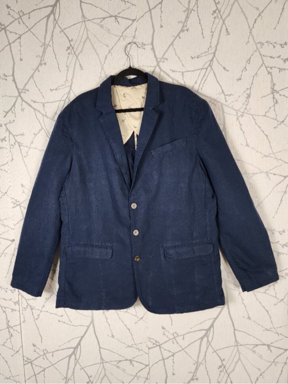 Le 31 Simons Navy Organic Cotton Linen Sportcoat Blazer